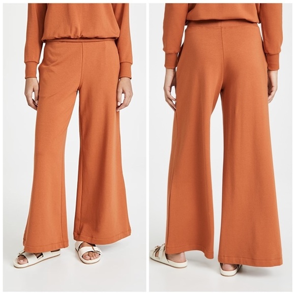 L’AGENCE wide leg sweatpants Campbell high rise rust orange medium Shopbop pants - Picture 3 of 9